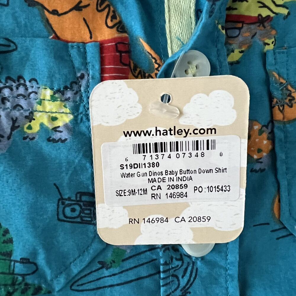NEW Hatley Water Gun Dino Shirt (9-12m) - Picture 7 of 8